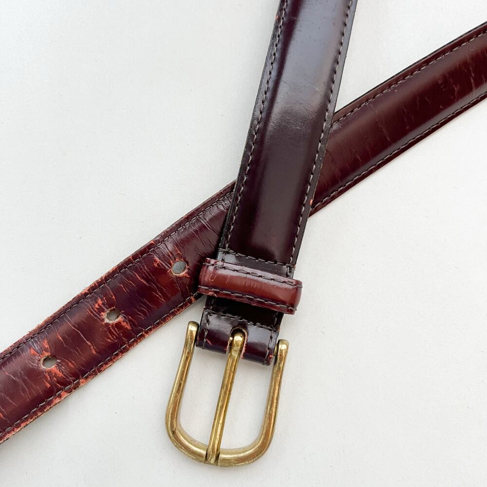 Vintage Dooney & Bourke Belt Womens Leather Brown Brass Buckle 34 USA